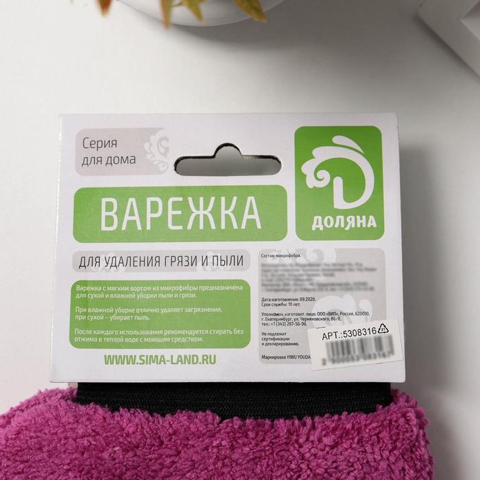 Варежка для уборки Доляна, 22×26 см, 40 гр, двухсторонняя, мягкая, микрофибра Варежка для уборки Доляна, 22×26 см, 40 гр, двухсторонняя, мягкая, микрофибра