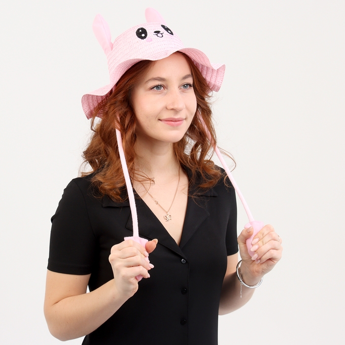 Панама Панама "Милый зайка", уши поднимаются р-р 52-54 цвет розовый
