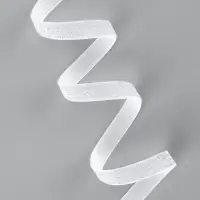 Лента бархатная, с серебряным люрексом, 10 мм, 18&plusmn;1 м, белая №01