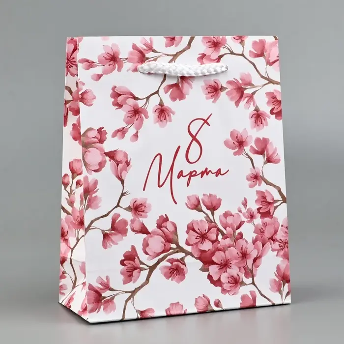 Пакет подарочный ламинированный «8 марта», S 12 х 15 х 5.5 см Пакет подарочный ламинированный «8 марта», S 12 х 15 х 5.5 см