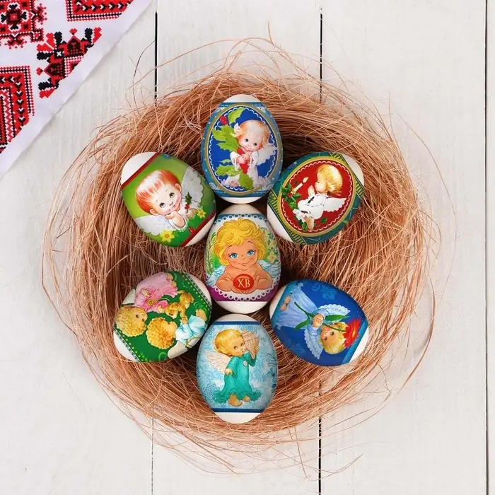 Пасхальная термоусадочная плёнка &laquo;Ангелочки&raquo;, на 7 яиц