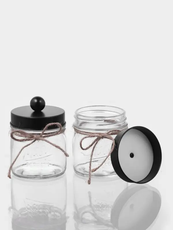 Аксессуары для ванной, 4 предмета, дозатор, стакан для щёток, банки 2 шт.