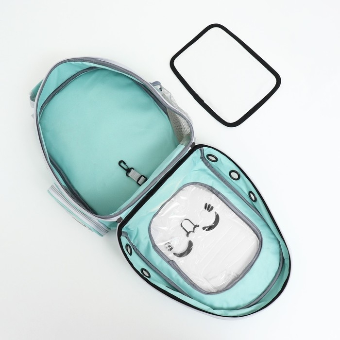 Рюкзак для переноски кошек и собак, с окном для обзора, зелёный Рюкзак для переноски кошек и собак, с окном для обзора, зелёный