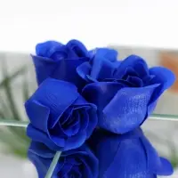 Мыльные розы и медвежонок, набор синий