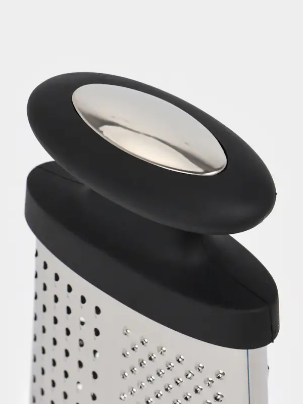 Тёрка овальная Доляна &laquo;Профи&raquo;, 24&times;12&times;6 см, прорезиненная, ручка, чёрная