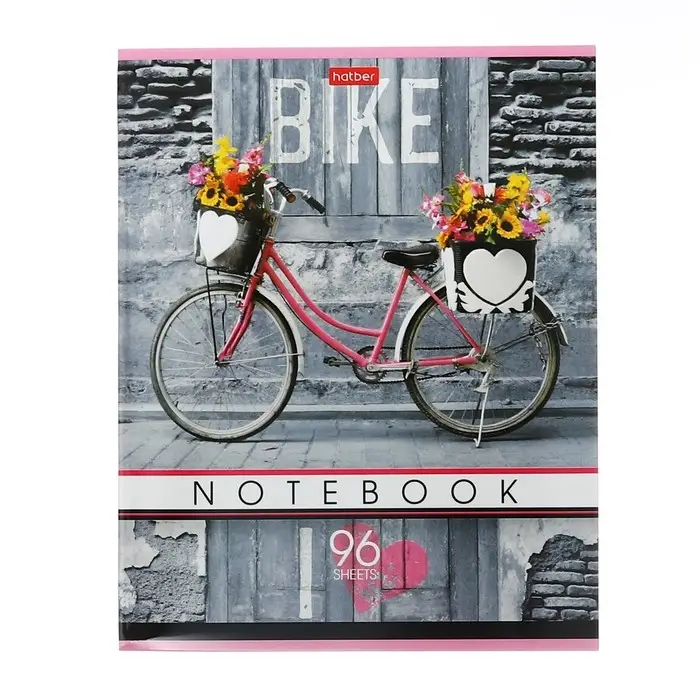 Тетрадь 96 листов в клетку "I like my bike", обложка мелованный картон, блок офсет 65 г/м2, 5В МИКС