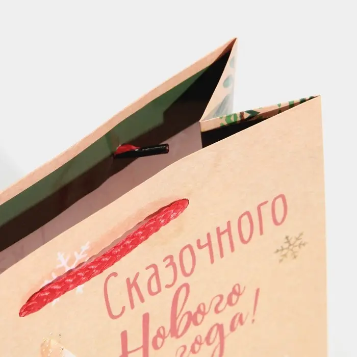 Пакет подарочный новогодний ламинированный «Сказочного Нового года», MS 18 х 23 х 8 см