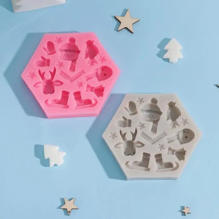 Молд новогодний «Новогодние забавы», силикон, 11,5×10×1,5 см, цвет МИКС Молд новогодний «Новогодние забавы», силикон, 11,5×10×1,5 см, цвет МИКС