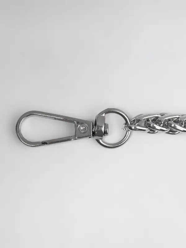 Цепочка для сумки, с карабинами, железная, 7&times;7 мм, 120&plusmn;2 см, цвет серебряный