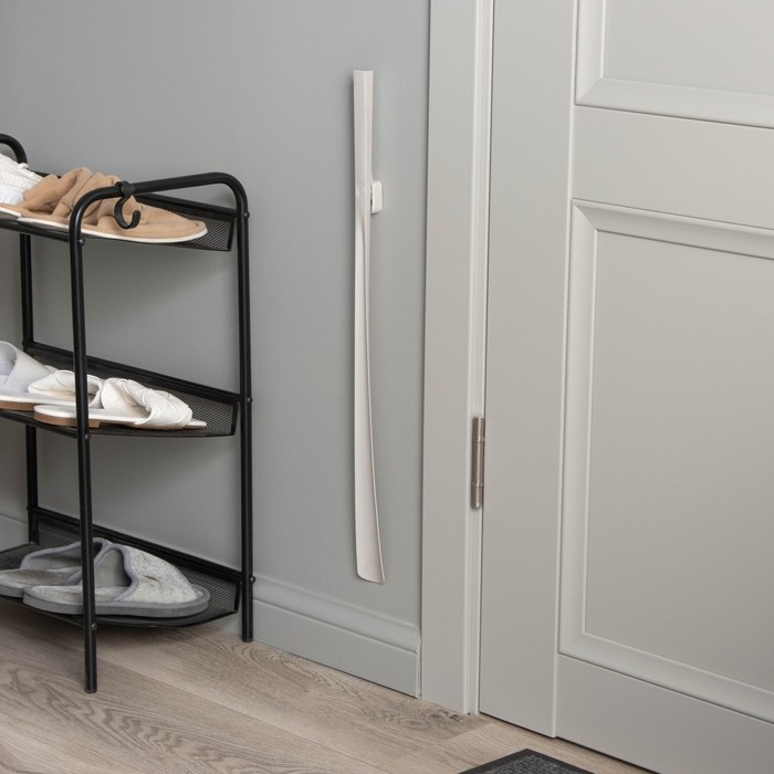 Ложка для обуви с магнитным держателем, 61,5×4,1×2 см, платиновая