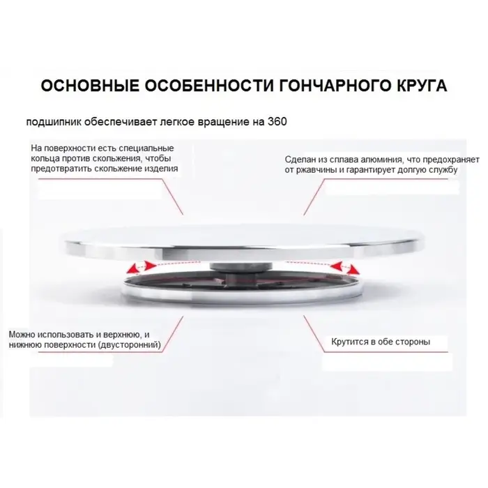 Гончарный круг ручной (скульптурный) двухсторонний металл d=20 см