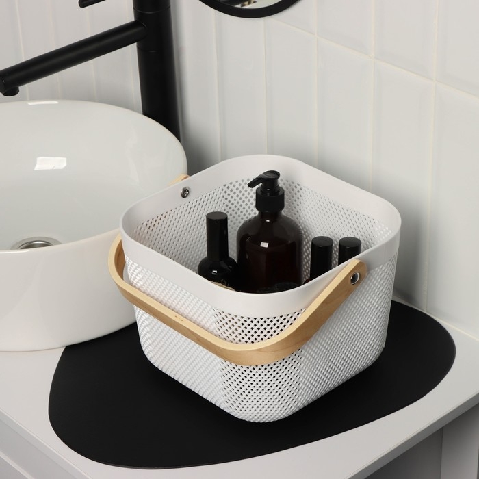 Корзина для хранения LaDо́m «Скандинавия», 23,5×24×18 см, цвет белый Корзина для хранения LaDо́m «Скандинавия», 23,5×24×18 см, цвет белый