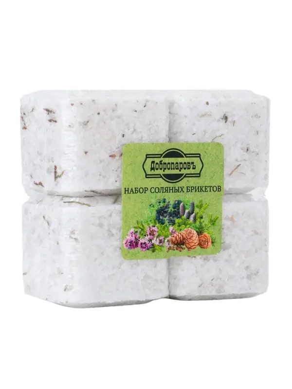 Соляной брикет набор 4 шт. &laquo;Можжевельник, чабрец, кедр, пихта&laquo; по 200 г &raquo;Добропаровъ&raquo;