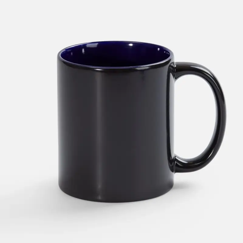 Кружка-хамелеон On Display, глянцевая, черная с синим Кружка-хамелеон On Display, глянцевая, черная с синим