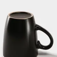 Кружка Доляна &laquo;Ваниль&raquo;, 350 мл, керамика, чёрная