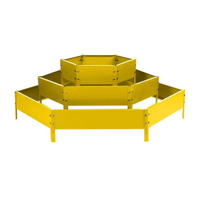 Клумба оцинкованная, 3 яруса, d = 60–100–140 см, h = 45 см, жёлтая, Greengo Клумба оцинкованная, 3 яруса, d = 60–100–140 см, h = 45 см, жёлтая, Greengo