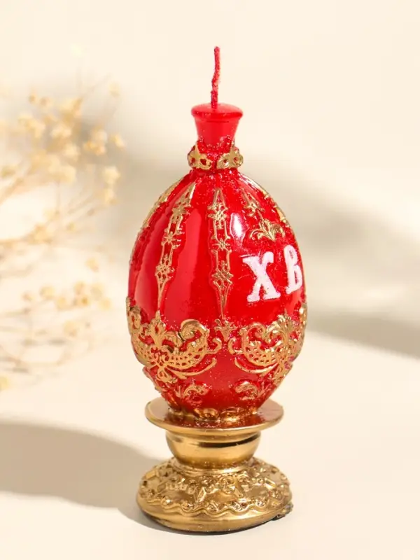 Свеча декоративная "Пасхальное яйцо с орнаментом №2" 5,5х12 см, 105 гр