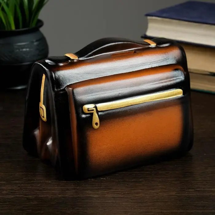 Копилка Копилка "Барсетка" коричневый, 13х19х13см