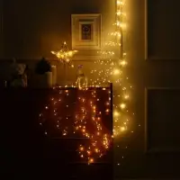 Гирлянда &laquo;Конский хвост&raquo; 20 нитей по 2 м, IP20, серебристая нить, 400 LED, свечение тёплое белое, 12 В