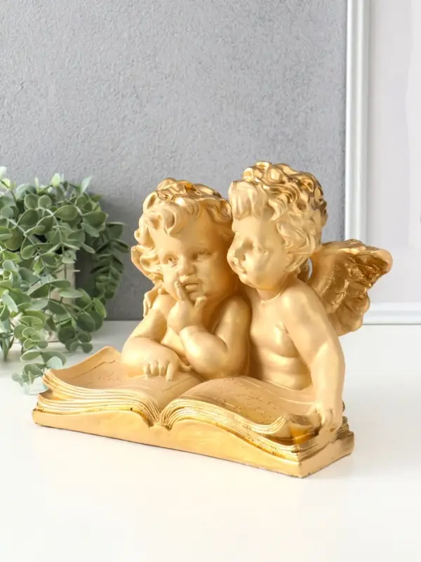 Фигура "Два ангела с книгой" 23х28х19 см, слоновая кость