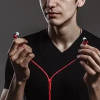Наушники Luazon VBT 1.10 &laquo;Молния&raquo;, вакуумные, микрофон, красные