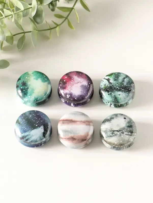 Шкатулка металл круглая "Стихии" набор 12 шт 4х4х2 см