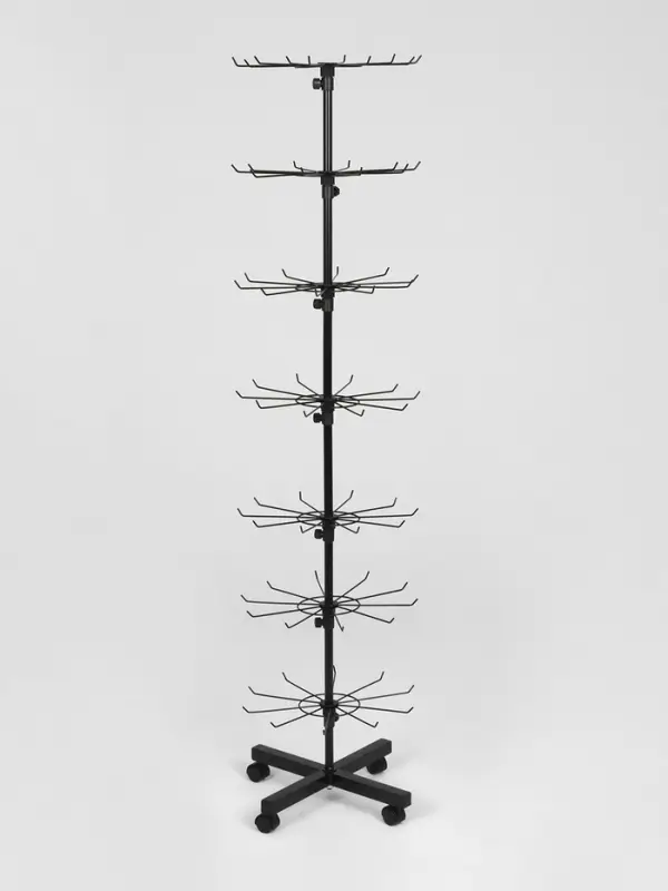 Вертушка, 7 ярусов по 10 крючков, 40&times;40&times;170, чёрная