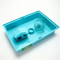 Клетка для грызунов &laquo;Пижон&raquo;, 38&times;27&times;27 см, складная, домик, миска, колесо, бирюзовая