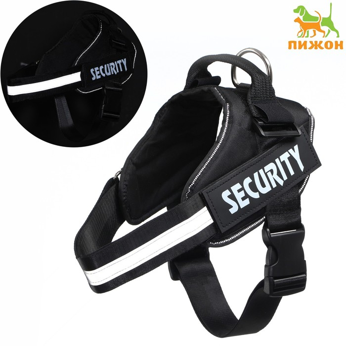 Шлейка К9 мягкая светоотражающая, размер ХL, ОГ 80-95 см, вес 30-45 кг, чёрная Шлейка К9 мягкая светоотражающая, размер ХL, ОГ 80-95 см, вес 30-45 кг, чёрная