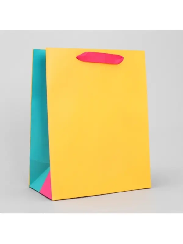 Пакет подарочный трёхцветный, упаковка, &laquo;Жёлтый-розовый-голубой&raquo;, MS 18 х 23 х 10 см