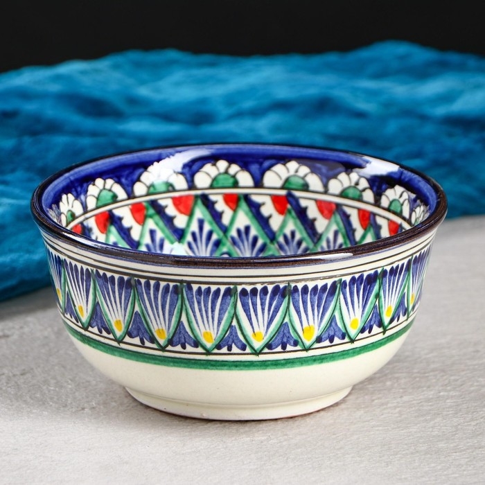 Коса Риштанская Керамика  Коса Риштанская Керамика "Узоры" 14,5 см, малая, синяя