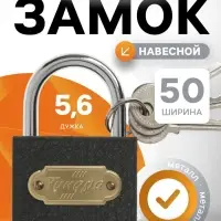 Замок навесной ТУНДРА ZN1050, 50 мм