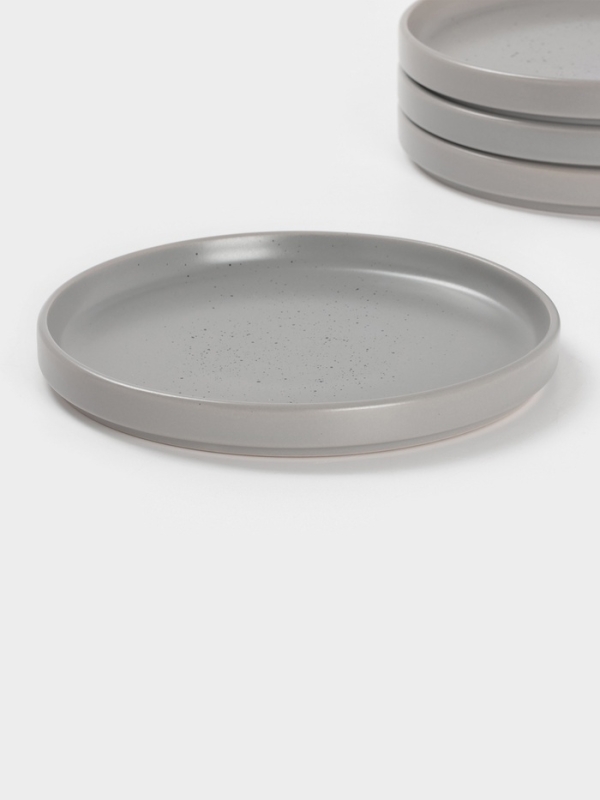 Набор тарелок 4 шт Доляна 20х2 см Набор тарелок 4 шт Доляна 20х2 см "Гранит" серый в крапинку