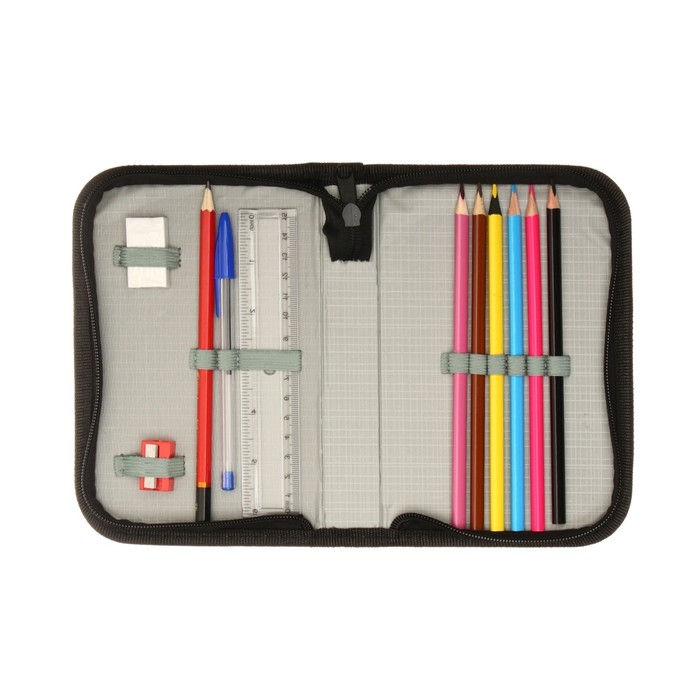 Пенал школьный Пенал школьный "Котики", 13 х 19,5 см, на молнии, 1 секция, с наполнением, ткань