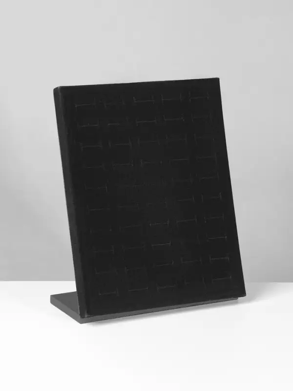 Подставка под кольца QF, 50 мест, флок, чёрная, 20&times;9.7&times;24 см