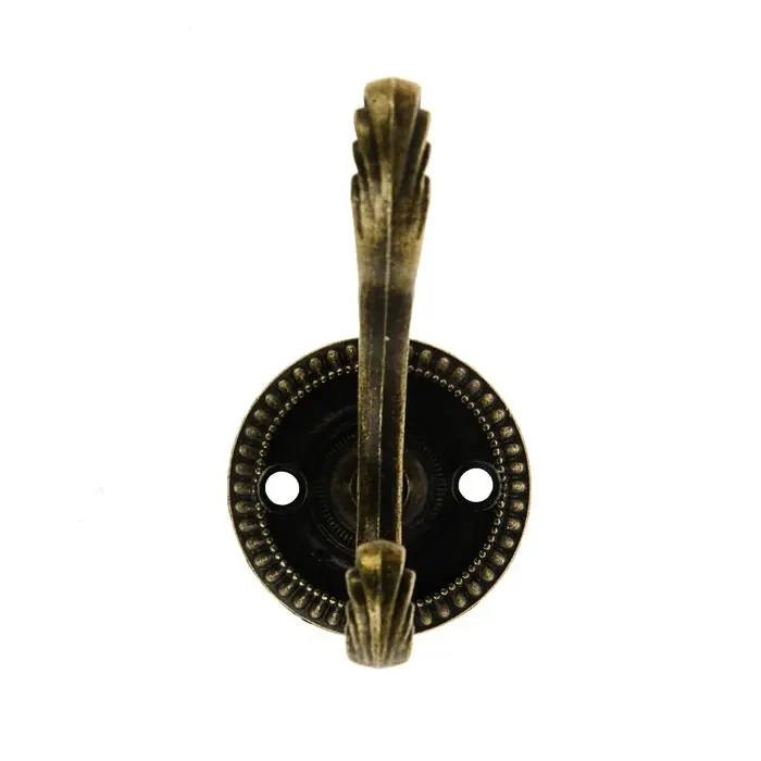 Крючок мебельный ТУНДРА TKd=019, двухрожковый, цвет бронза