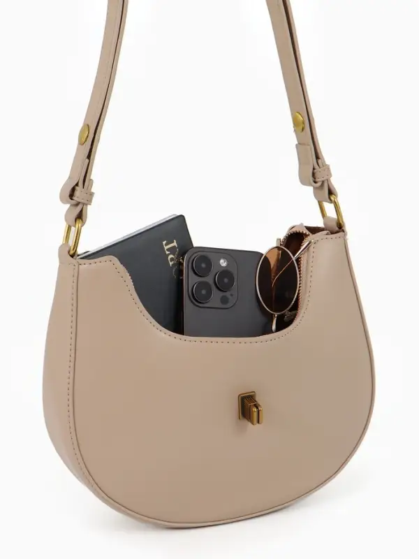 Сумка женская багет TEXTURA на молнии, 24&times;6&times;14 см, бежевая