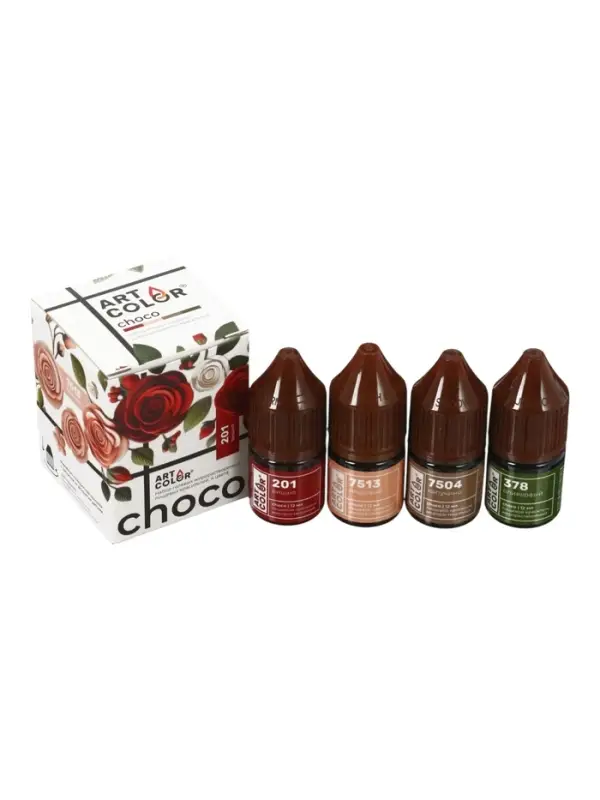Набор гелевых жирорастворимых пищевых красителей Art Color choco paint, 4 цвета, 12 мл