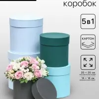 Набор шляпных коробок 5 в 1" Гармония", 20&times;20 - 14&times;14 см