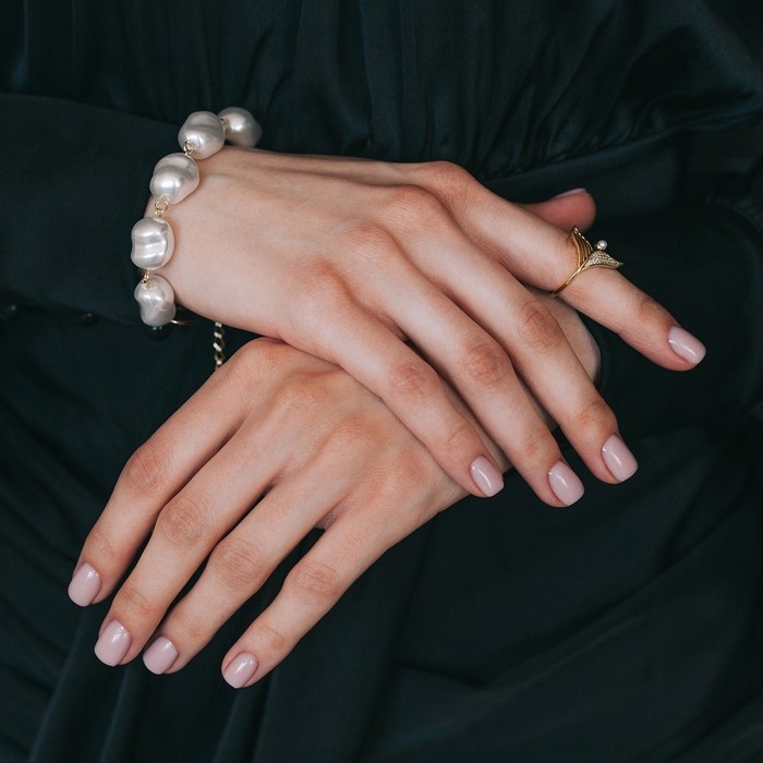 Браслет жемчуг «Барокко» с кругом, цвет белый в золоте, L=18 см Браслет жемчуг «Барокко» с кругом, цвет белый в золоте, L=18 см