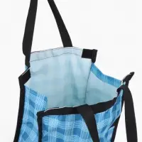 Сумка хозяйственная складная на липучке, 2 колеса, наружный карман, 32&times;13&times;52 см, голубая