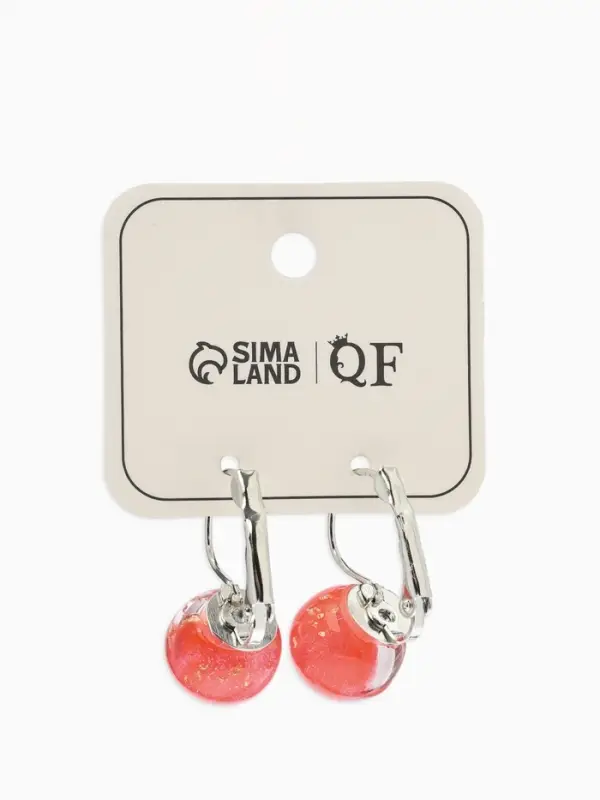 Серьги пластик "Шар №12" паталь, цвет МИКС в серебре