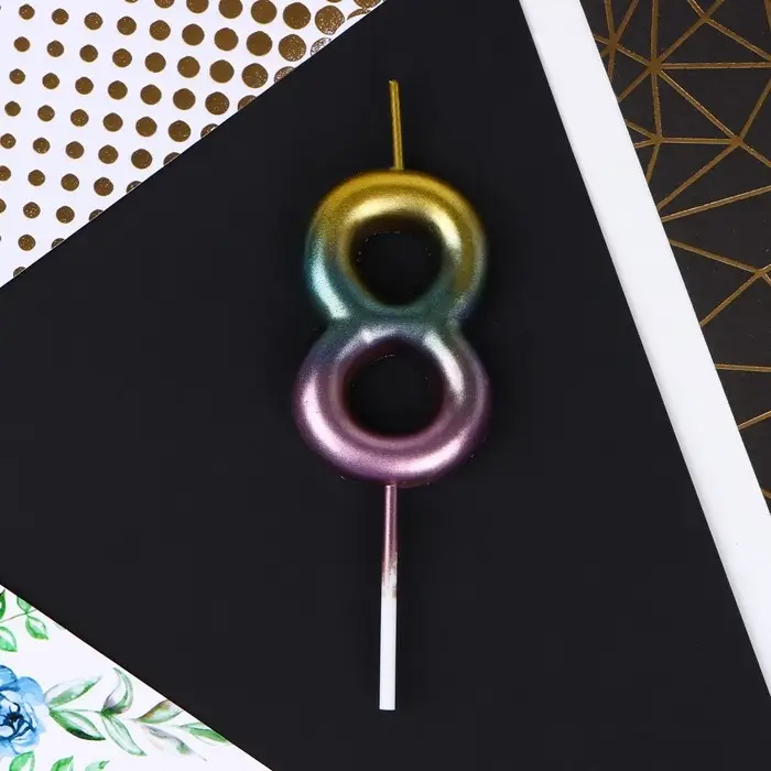 Свеча для торта, цифра «8», 10 х 3,5 см. Свеча для торта, цифра «8», 10 х 3,5 см.