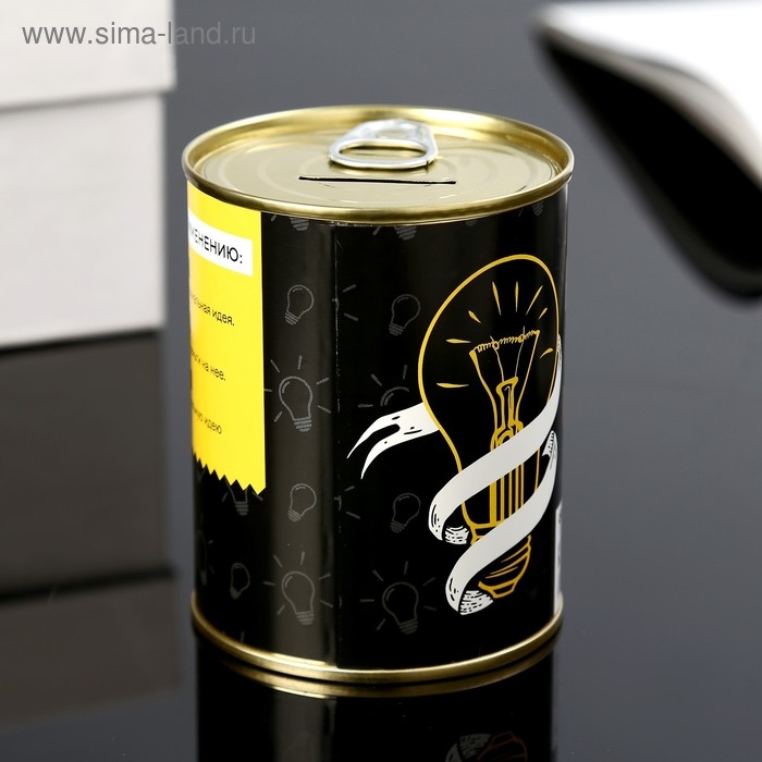 Копилка-банка металл Копилка-банка металл "Гениального человека " 7,3х9,5 см