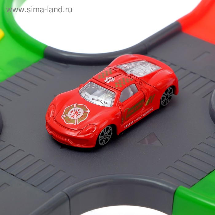 Гараж трасса «Крутой вираж», с 1 металлической машиной и 1 вертолётом Гараж трасса «Крутой вираж», с 1 металлической машиной и 1 вертолётом