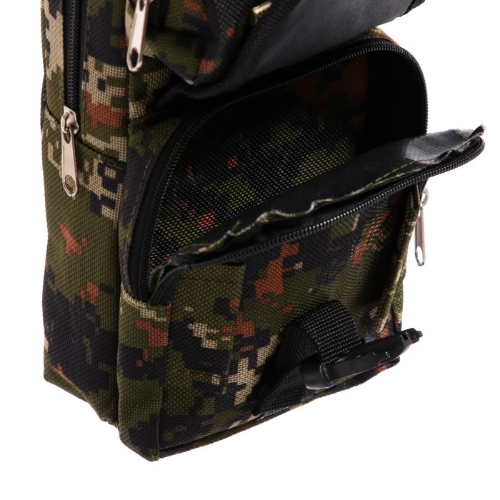 Пенал школьный Пенал школьный "Рюкзачок-милитари", на молнии, 2 отделения, МИКС