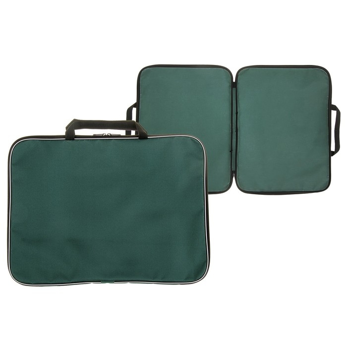 Папка для чертежей и рисунков А3, 470 х 350 х 20 мм, с ручками, текстильная, Calligrata Стандарт, Зеленая, плотность 600D Папка для чертежей и рисунков А3, 470 х 350 х 20 мм, с ручками, текстильная, Calligrata Стандарт, Зеленая, плотность 600D