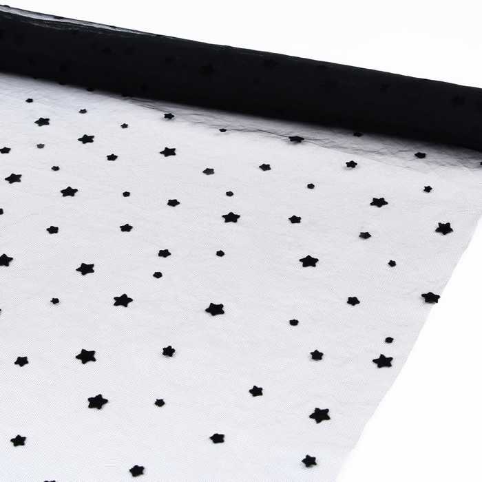 Сетка с флоком «Звёзды», 150 см, 1 ± 0,2 м, цвет чёрный Сетка с флоком «Звёзды», 150 см, 1 ± 0,2 м, цвет чёрный