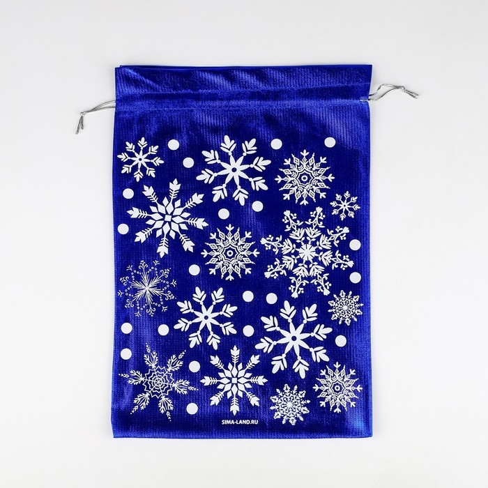Мешочек подарочный парча «Снежинки», 20 х 30 см +/- 1.5 см, Новый год Мешочек подарочный парча «Снежинки», 20 х 30 см +/- 1.5 см, Новый год