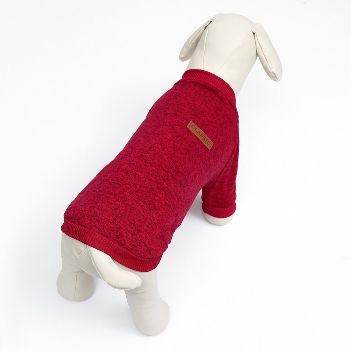 Свитер меланжевый, размер XS (ДС 14, ОШ 23, ОГ 22 см), красный Свитер меланжевый, размер XS (ДС 14, ОШ 23, ОГ 22 см), красный